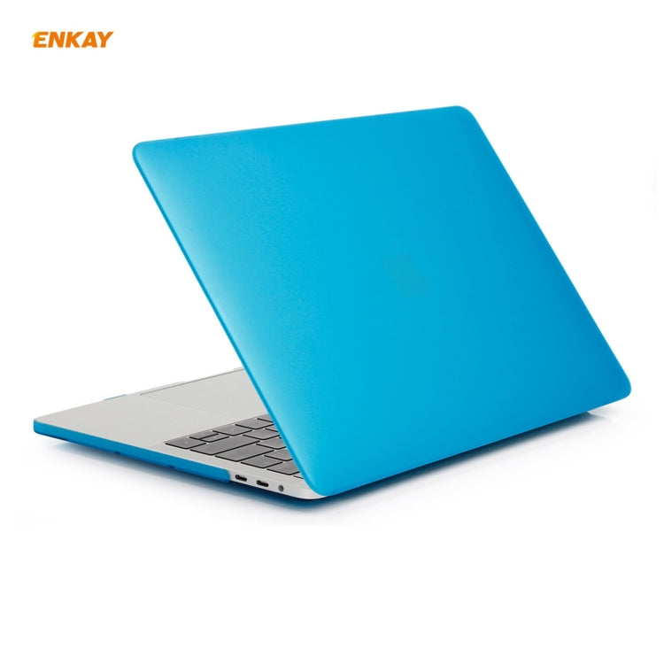 ENKAY 3 in 1 Matte Laptop Protective Case + EU Version TPU Keyboard Film + Anti-dust Plugs Set for MacBook Pro 13.3 inch A1708 (without Touch Bar)(Light Blue) - MacBook Pro Cases by ENKAY | Online Shopping UK | buy2fix