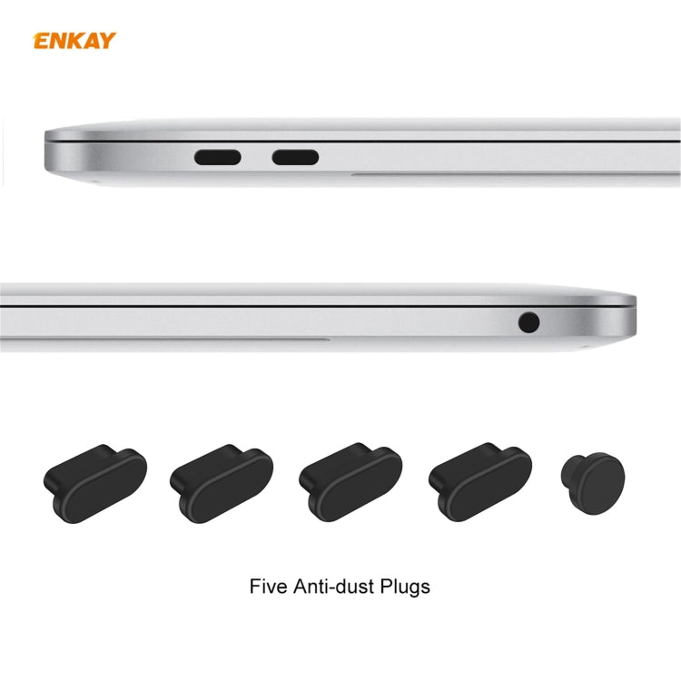 ENKAY 3 in 1 Crystal Laptop Protective Case + US Version TPU Keyboard Film + Anti-dust Plugs Set for MacBook Air 13.3 inch A1932 (2018)(Grey) - MacBook Air Cases by WIWU | Online Shopping UK | buy2fix