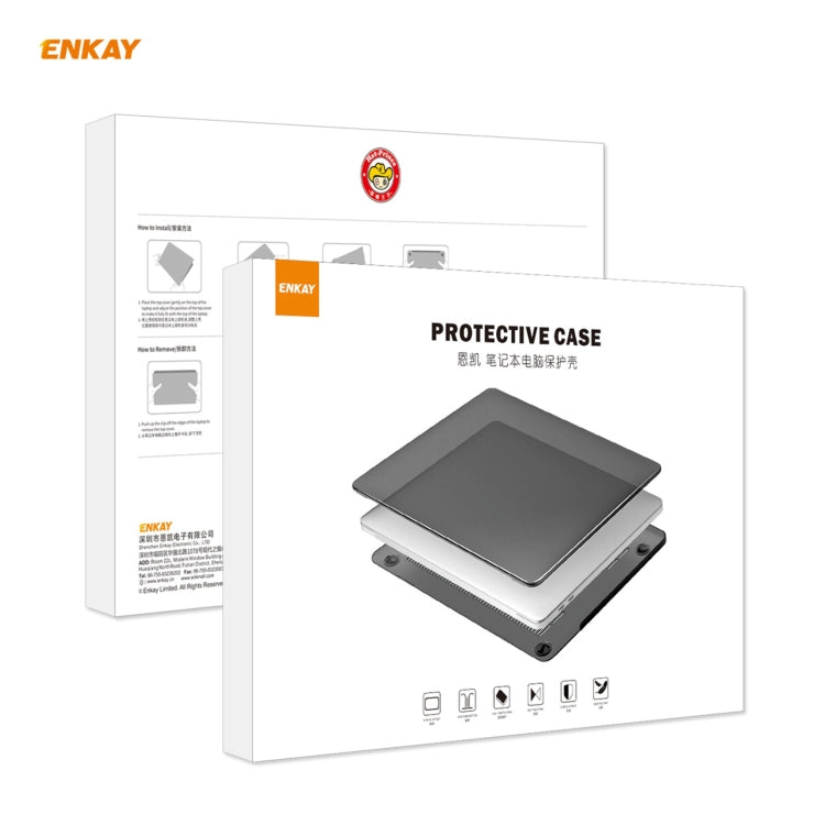 For MacBook Air 13.3 inch A1932 2018 ENKAY 3 in 1 Crystal Laptop Protective Case and EU Version TPU Keyboard Film and Anti-dust Plugs Set(Transparent) - MacBook Air Cases by ENKAY | Online Shopping UK | buy2fix