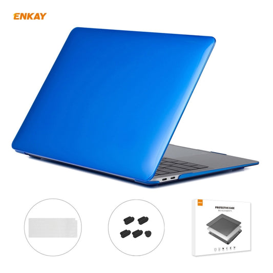 For MacBook Air 13.3 inch A2179 & A2337 2020 ENKAY 3 in 1 Crystal Laptop Protective Case + US Version TPU Keyboard Film + Anti-dust Plugs Set(Dark Blue) - MacBook Air Cases by WIWU | Online Shopping UK | buy2fix