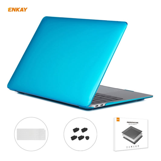 For MacBook Air 13.3 inch A2179 & A2337 2020 ENKAY 3 in 1 Crystal Laptop Protective Case + US Version TPU Keyboard Film + Anti-dust Plugs Set(Light Blue) - MacBook Air Cases by WIWU | Online Shopping UK | buy2fix