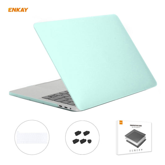 ENKAY 3 in 1 Matte Laptop Protective Case + EU Version TPU Keyboard Film + Anti-dust Plugs Set for MacBook Pro 16 inch A2141 (with Touch Bar)(Green) - MacBook Pro Cases by ENKAY | Online Shopping UK | buy2fix