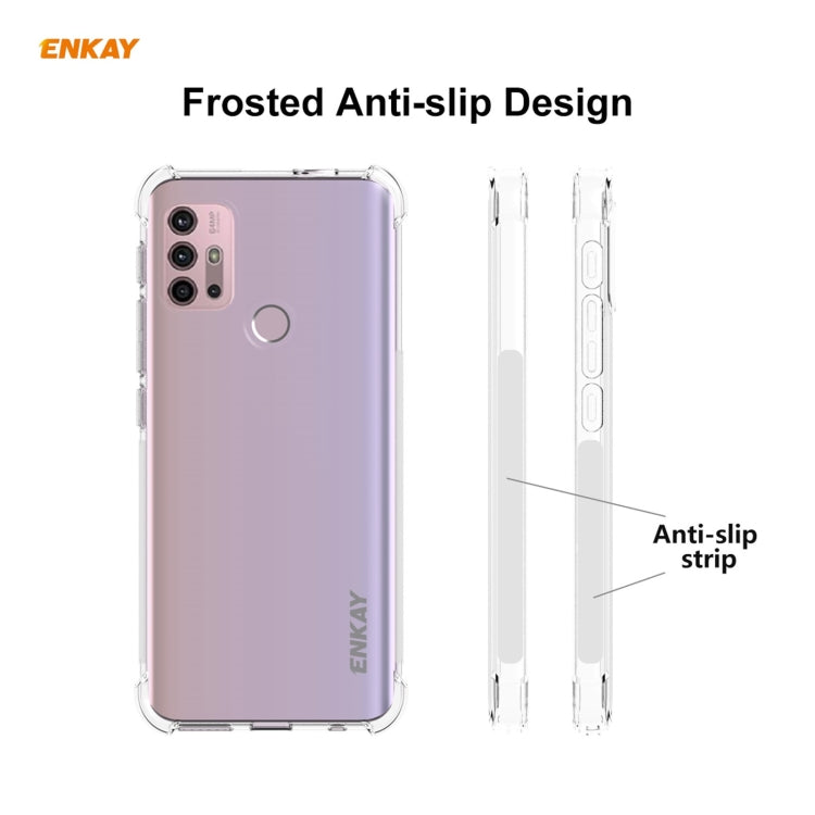 For Motorola Moto G30 / G10 Hat-Prince ENKAY Clear TPU Shockproof Case Soft Anti-slip Cover - Motorola Cases by ENKAY | Online Shopping UK | buy2fix