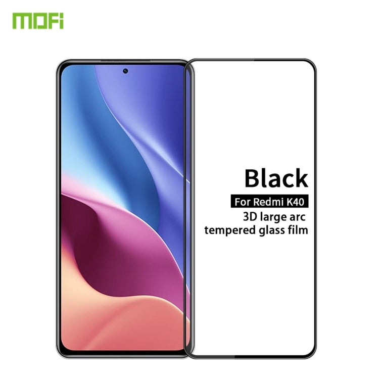 For Xiaomi Redmi K40 / K40 Pro MOFI 9H 3D Explosion-proof Curved Screen Tempered Glass Film(Black) -  by MOFI | Online Shopping UK | buy2fix