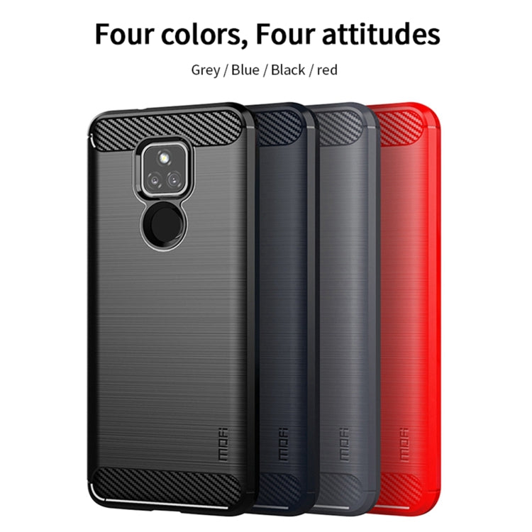 For Motorola Moto G Play 2021 MOFI Gentleness Series Brushed Texture Carbon Fiber Soft TPU Case(Red) - Motorola Cases by MOFI | Online Shopping UK | buy2fix