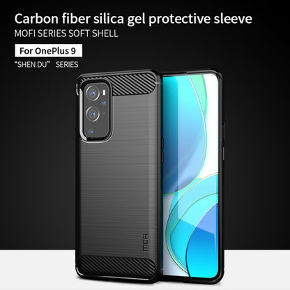 For OnePlus 9 MOFI Gentleness Series Brushed Texture Carbon Fiber Soft TPU Case(Black) - OnePlus Cases by MOFI | Online Shopping UK | buy2fix