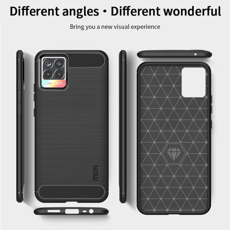 For OPPO Realme 8 / 8 Pro MOFI Gentleness Series Brushed Texture Carbon Fiber Soft TPU Case(Black) - Realme Cases by MOFI | Online Shopping UK | buy2fix