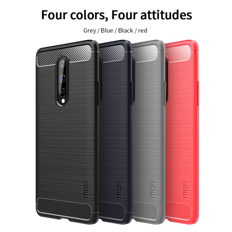 For OnePlus 8 MOFI Gentleness Series Brushed Texture Carbon Fiber Soft TPU Case(Gray) - OnePlus Cases by MOFI | Online Shopping UK | buy2fix