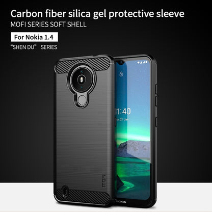 For Nokia 1.4 MOFI Gentleness Series Brushed Texture Carbon Fiber Soft TPU Case(Gray) - Nokia Cases by MOFI | Online Shopping UK | buy2fix