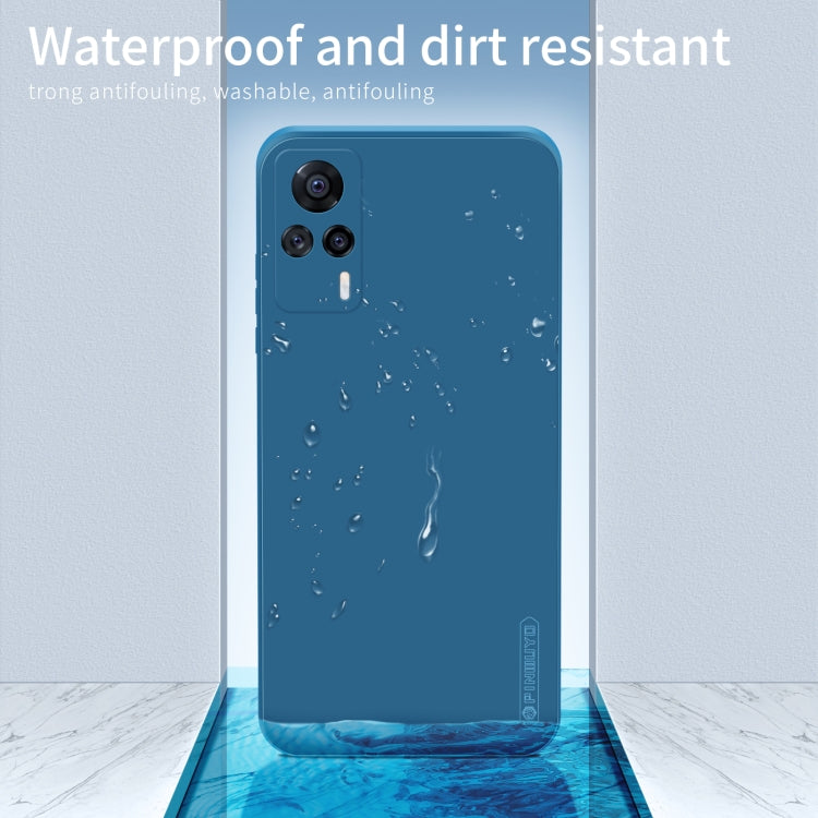 For vivo S9e PINWUYO Touching Series Liquid Silicone TPU Shockproof Case(Blue) - OPPO Cases by PINWUYO | Online Shopping UK | buy2fix