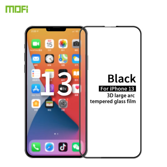 For iPhone 13 / 13 Pro MOFI 9H 3D Explosion-proof Curved Screen Tempered Glass Film(Black) - iPhone 13 Tempered Glass by MOFI | Online Shopping UK | buy2fix