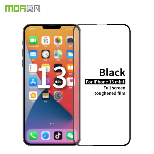 For iPhone 13 mini MOFI 9H 2.5D Full Screen Tempered Glass Film (Black) - iPhone 13 mini Tempered Glass by MOFI | Online Shopping UK | buy2fix