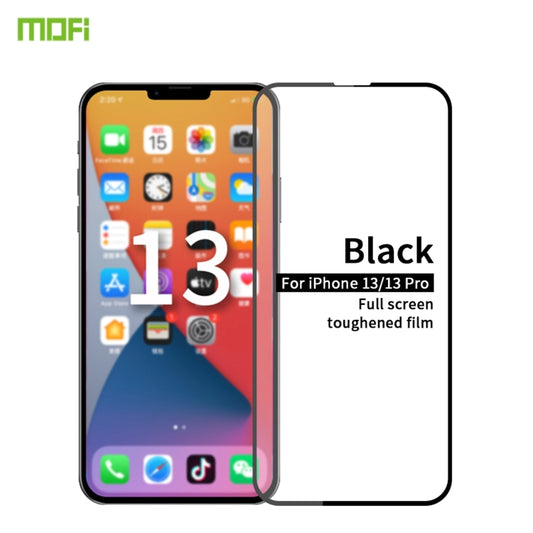 For iPhone 13 / 13 Pro MOFI 9H 2.5D Full Screen Tempered Glass Film(Black) - iPhone 13 Tempered Glass by MOFI | Online Shopping UK | buy2fix