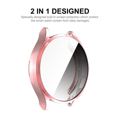 For Samsung Galaxy Watch4 44mm ENKAY Hat-Prince Full Coverage Electroplated Soft TPU Case with Screen Protection(Pink) - Screen Protector by ENKAY | Online Shopping UK | buy2fix