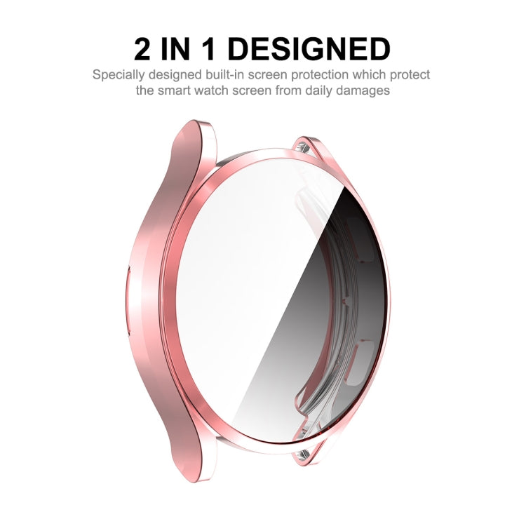 For Samsung Galaxy Watch4 44mm ENKAY Hat-Prince Full Coverage Electroplated Soft TPU Case with Screen Protection(Rose Gold) - Screen Protector by ENKAY | Online Shopping UK | buy2fix
