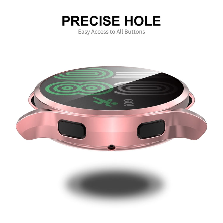 For Samsung Galaxy Watch4 44mm ENKAY Hat-Prince Full Coverage Electroplated Soft TPU Case with Screen Protection(Rose Gold) - Screen Protector by ENKAY | Online Shopping UK | buy2fix