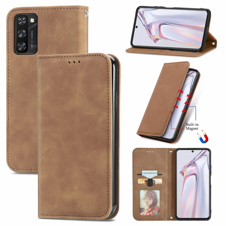 For Blackview A100 Retro Skin Feel Business Magnetic Horizontal Flip Leather Case with Holder & Card Slots & Wallet & Photo Frame(Brwon) - More Brand by buy2fix | Online Shopping UK | buy2fix