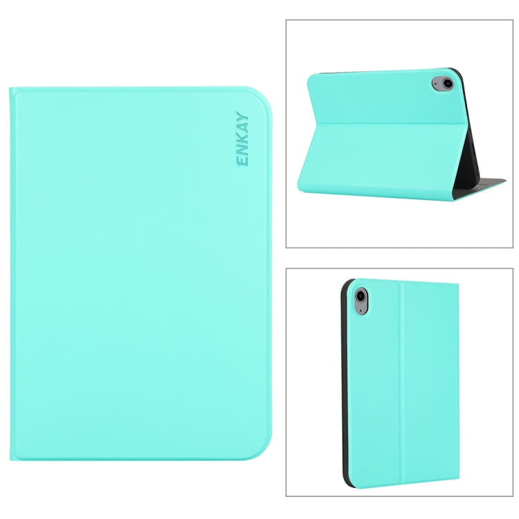 For iPad mini 2024 / mini 6 ENKAY Horizontal Flip PU Leather + TPU Smart Tablet Case with Holder & Sleep / Wake-up Function(Cyan) - iPad mini 6 Cases by ENKAY | Online Shopping UK | buy2fix