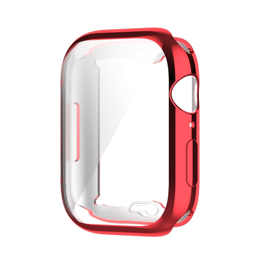 Shockproof TPU Full Protective Shell with Protective Film For Apple Watch Series 9 / 8 / 7 45mm(Red) - Watch Cases by buy2fix | Online Shopping UK | buy2fix