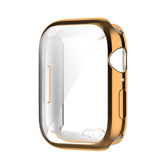 Shockproof TPU Full Protective Shell with Protective Film For Apple Watch Series 9 / 8 / 7 41mm(Rose Gold) - Watch Cases by buy2fix | Online Shopping UK | buy2fix