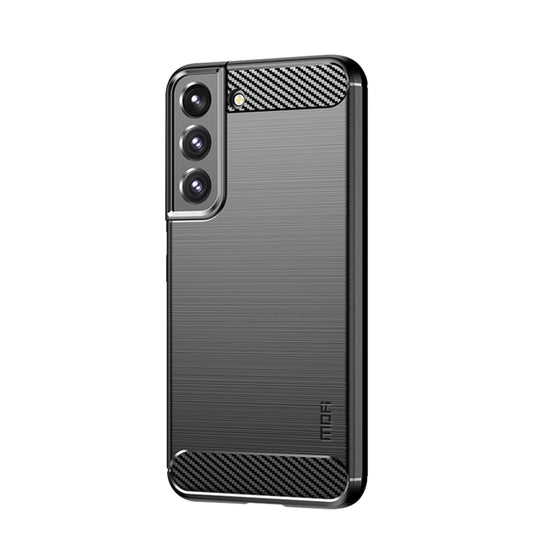 For Samsung Galaxy S22 5G MOFI Gentleness Series Brushed Texture Carbon Fiber Soft TPU Case(Black) - Galaxy S22 5G Cases by MOFI | Online Shopping UK | buy2fix