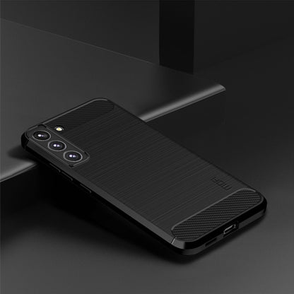 For Samsung Galaxy S22 5G MOFI Gentleness Series Brushed Texture Carbon Fiber Soft TPU Case(Black) - Galaxy S22 5G Cases by MOFI | Online Shopping UK | buy2fix