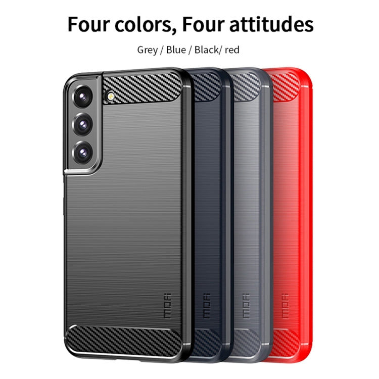 For Samsung Galaxy S22+ 5G MOFI Gentleness Series Brushed Texture Carbon Fiber Soft TPU Case(Black) - Galaxy S22+ 5G Cases by MOFI | Online Shopping UK | buy2fix