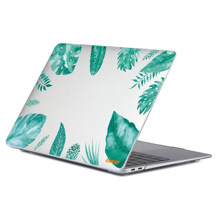 ENKAY Hat-Prince Forest Series Pattern Laotop Protective Crystal Case for MacBook Pro 16.2 inch A2485 2021/A2880 2023 (Green Leaf Pattern) - MacBook Pro Cases by ENKAY | Online Shopping UK | buy2fix