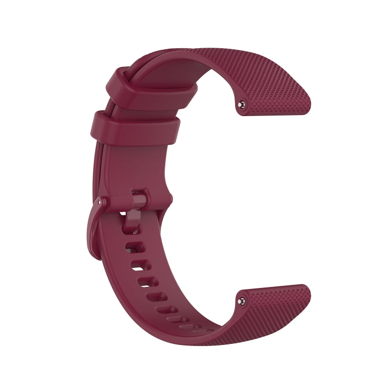 For Amazfit GTS 3 Checkered Silicone Watch Band(Wine red) - Watch Bands by buy2fix | Online Shopping UK | buy2fix