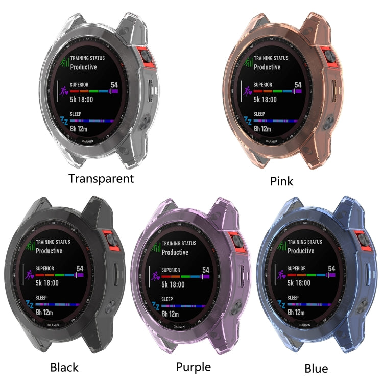 For Garmin Fenix 7 Shockproof TPU Soft Protective Case(Transparent) - Watch Cases by buy2fix | Online Shopping UK | buy2fix