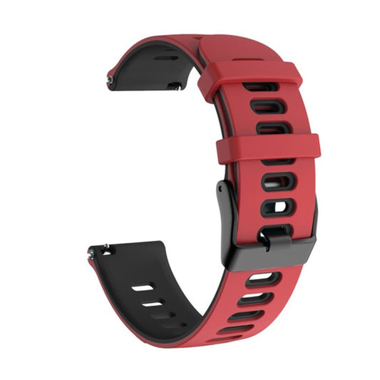 For Samsung Galaxy Watch Active 2 40mm 20mm Mixed-Color Silicone Watch Band(Red Black) - Watch Bands by buy2fix | Online Shopping UK | buy2fix