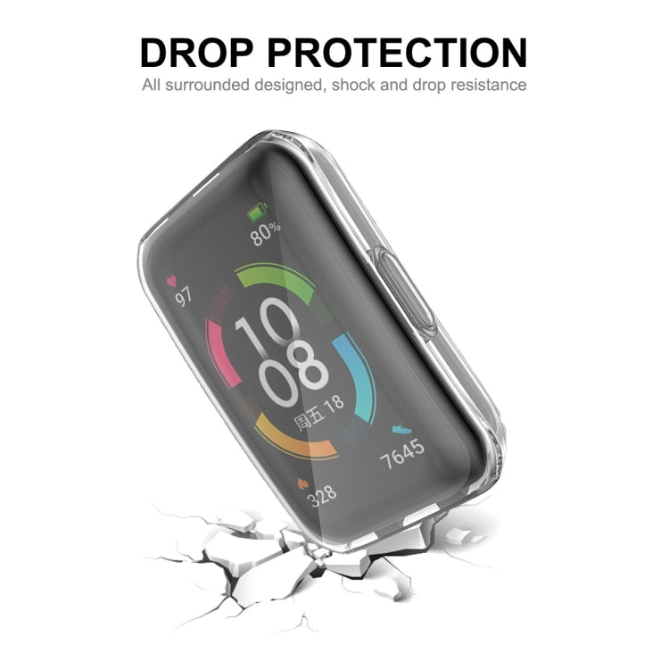 For Huawei Band 7/6 / Honor Band 6 ENKAY Hat-Prince Full Coverage Transparent Soft TPU Case with Screen Protection - Watch Cases by ENKAY | Online Shopping UK | buy2fix