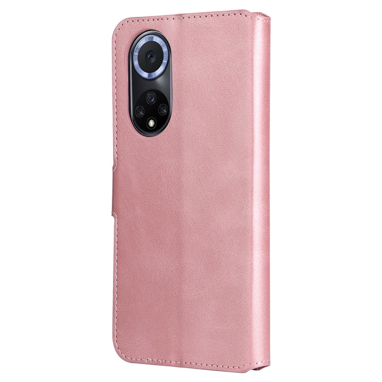 For Honor 50 5G / Huawei Nova 9 JUNSUNMAY Calf Texture Leather Phone Case(Pink) - Honor Cases by JUNSUNMAY | Online Shopping UK | buy2fix