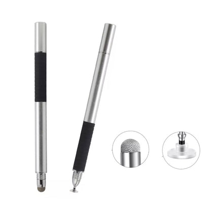 AT-31 Conductive Cloth Head + Precision Sucker Capacitive Pen Head 2-in-1 Handwriting Stylus(Silver Gray) - Stylus Pen by buy2fix | Online Shopping UK | buy2fix