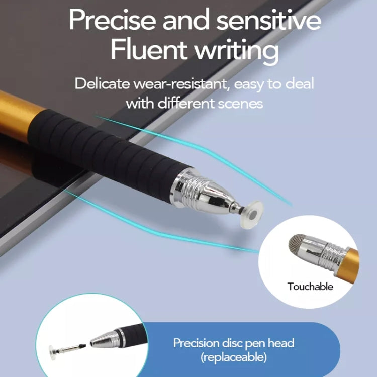 AT-31 Conductive Cloth Head + Precision Sucker Capacitive Pen Head 2-in-1 Handwriting Stylus with 2 Pen Head(Silvery White) - Stylus Pen by buy2fix | Online Shopping UK | buy2fix