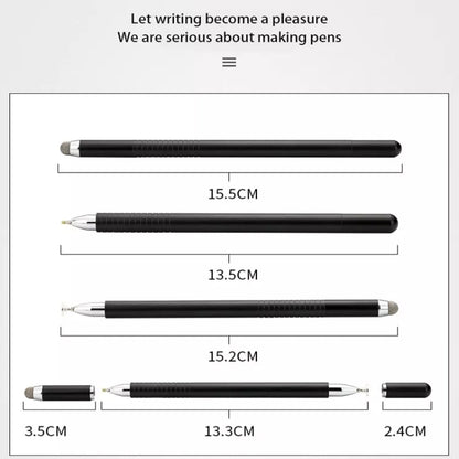 AT-32 3-in-1 Precision Sucker Capacitive Pen + Conductive Cloth Head + Handwriting Signature Pen Mobile Phone Touch Screen Pen with 2 Pen Head(Black) - Stylus Pen by buy2fix | Online Shopping UK | buy2fix