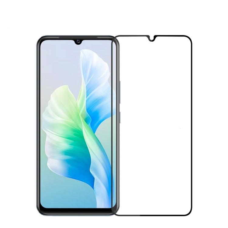 For vivo V25 PINWUYO 9H 2.5D Full Screen Tempered Glass Film(Black) - vivo Tempered Glass by PINWUYO | Online Shopping UK | buy2fix