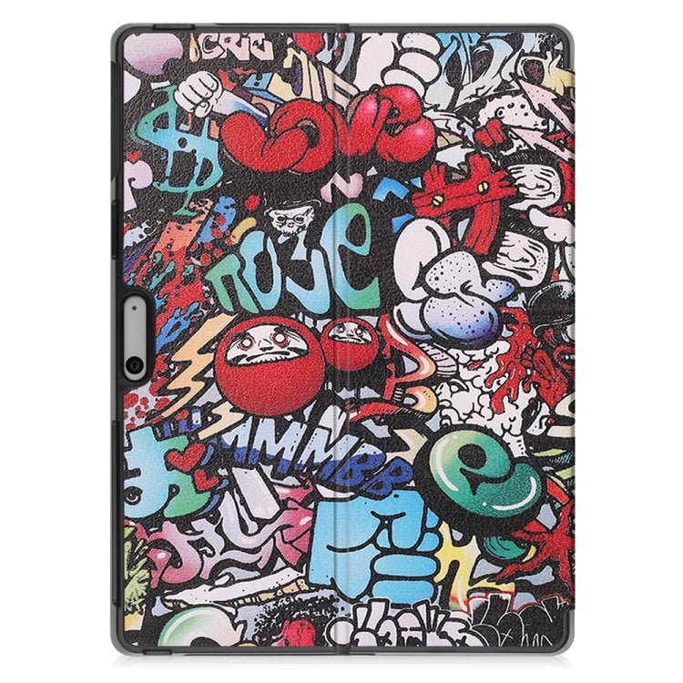 For Microsoft Surface Pro 9 JUNSUNMAY Custer Painted Stand Leather Tablet Case(Graffiti) - Microsoft by JUNSUNMAY | Online Shopping UK | buy2fix