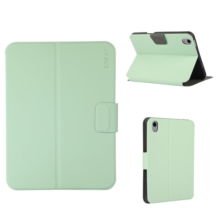 For iPad 10th Gen 10.9 2022 ENKAY TPU Back Cover Smart Leather Tablet Case with Pen Slot & Holder(Light Green) - iPad 10th Gen 10.9 Cases by ENKAY | Online Shopping UK | buy2fix