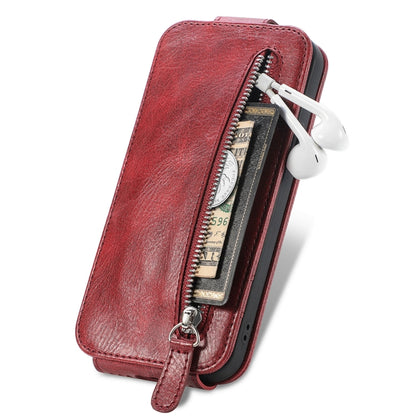 For Xiaomi 13 Lite Zipper Wallet Vertical Flip Leather Phone Case(Red) - 13 Lite Cases by buy2fix | Online Shopping UK | buy2fix