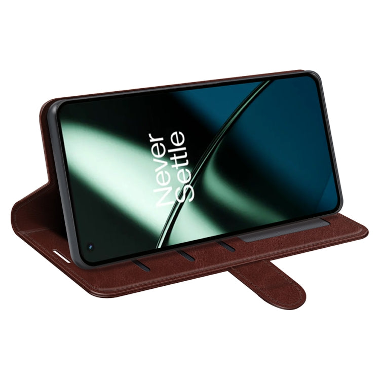 For OnePlus 11 R64 Texture Horizontal Flip Leather Phone Case(Brown) - OnePlus Cases by buy2fix | Online Shopping UK | buy2fix