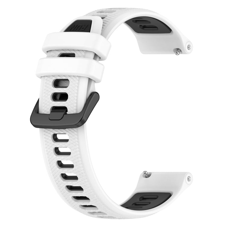 For Honor Watch GS Pro 22mm Sports Two-Color Silicone Watch Band(White+Black) - Watch Bands by buy2fix | Online Shopping UK | buy2fix