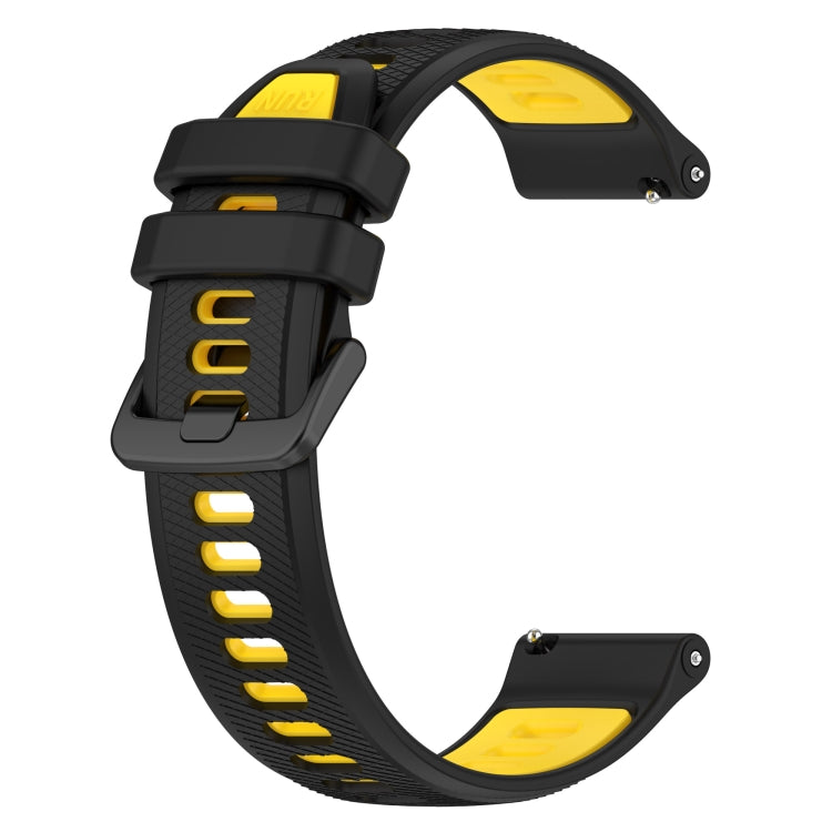 For Honor Magic Watch 2 46mm 22mm Sports Two-Color Silicone Watch Band(Black+Yellow) - Watch Bands by buy2fix | Online Shopping UK | buy2fix