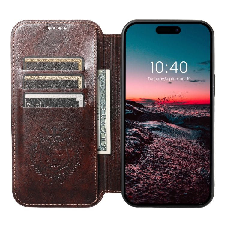 For iPhone 12 / 12 Pro Suteni J05 Leather Magnetic Magsafe Phone Case(Brown) - iPhone 12 / 12 Pro Cases by Suteni | Online Shopping UK | buy2fix