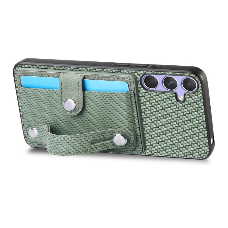 For Samsung Galaxy S25 5G Wristband Kickstand Wallet Back Phone Case with Tool Knife(Green) - Galaxy S25 5G Cases by buy2fix | Online Shopping UK | buy2fix