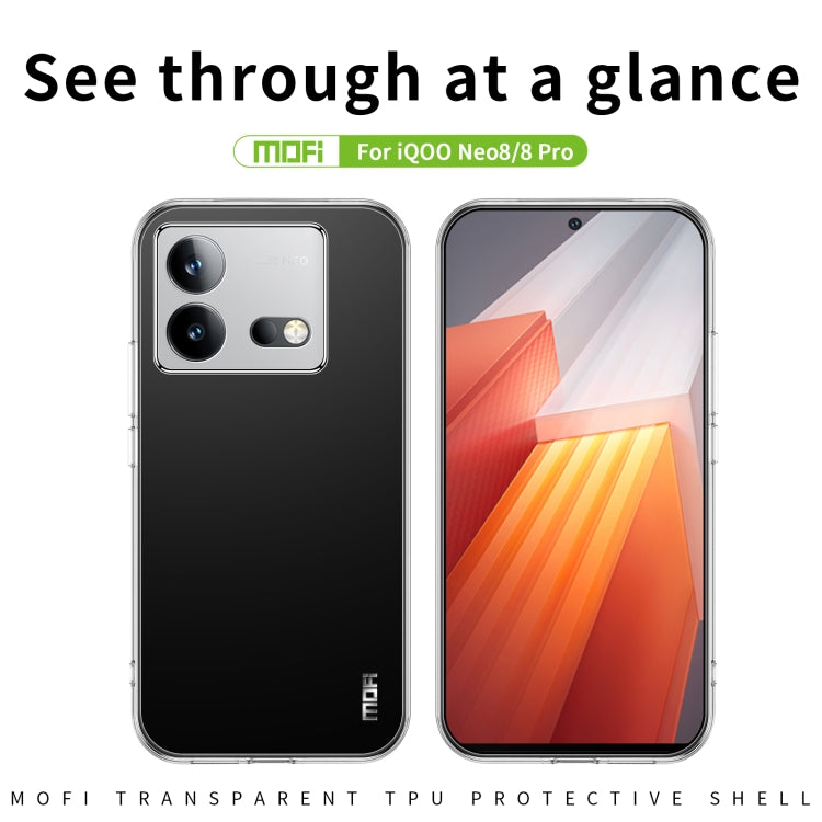 For vivo iQOO Neo8 / Neo8 Pro MOFI Ming Series Ultra-thin TPU Phone Case(Transparent) - vivo Cases by MOFI | Online Shopping UK | buy2fix