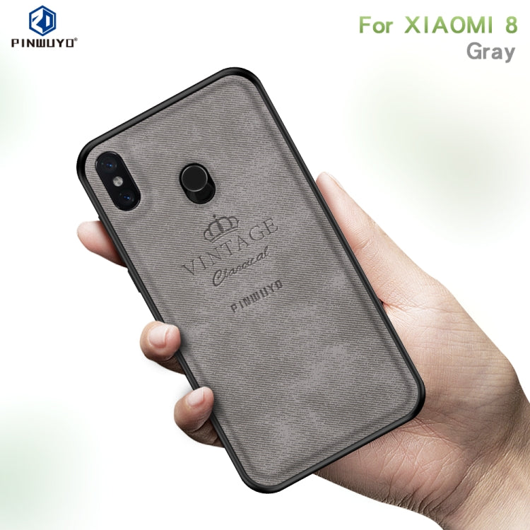 PINWUYO Shockproof Waterproof Full Coverage PC + TPU + Skin Protective Case for Xiaomi Mi 8(Gray) - Xiaomi Cases by PINWUYO | Online Shopping UK | buy2fix