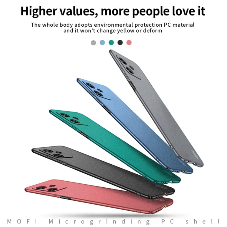 For Xiaomi Redmi Note 12 Global MOFI Fandun Series Frosted PC Ultra-thin All-inclusive Phone Case(Green) - Note 12 Pro Cases by MOFI | Online Shopping UK | buy2fix