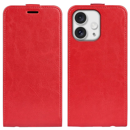 For iPhone 16 Pro R64 Texture Single Vertical Flip Leather Phone Case(Red) - iPhone 16 Pro Cases by buy2fix | Online Shopping UK | buy2fix