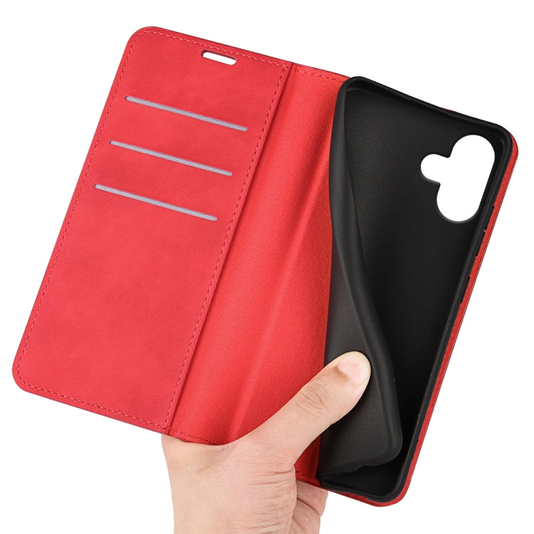 For iPhone 16 Retro-skin  Magnetic Suction Leather Phone Case(Red) - iPhone 16 Cases by buy2fix | Online Shopping UK | buy2fix